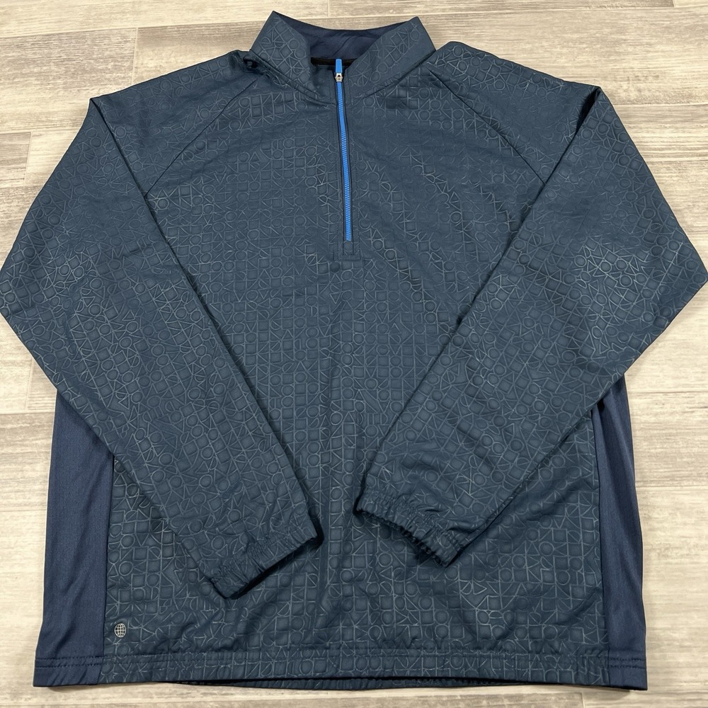 ADIDAS Deboss 1/4" Zip Men's Golf Sweatshirt Size XL Navy Blue HA9118 NWT $75